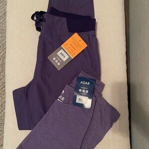 BNWT ADAR Heather Purple Joggers w/ Long-sleeve Top